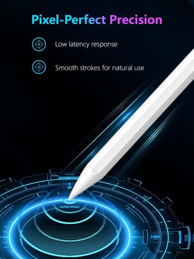 Stylus Pen for Apple iPad (2025-2018),Sensitivity Palm Rejection Fast Charge Stylus Pencil,iPad Pencil for iPad A16 11/10/9/8/7/6th & iPad Pro 13/12.9/11(M4) & Air 13/11(M3/M2) & Mini A17 Pro/6/5