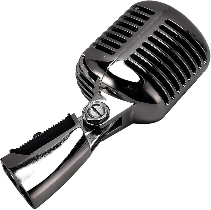 Dpofirs Dynamic Microphone with Rugged Design and Cardioid Pickup - Studio Quality Sound for Live Performances and Singing Plug and Play Shockproof Structure (Gunmetal Grey)