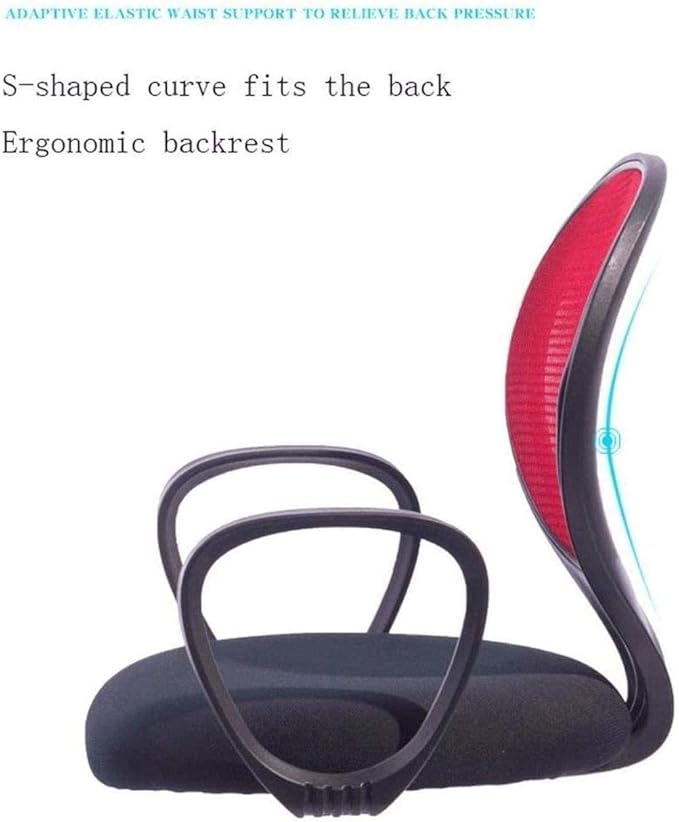 Office Chair Gaming Chair Computer Chair Ergonomic Round Back Office Chair Staff Student Dormitory Computer Seat Home Mesh Lifting Chair Backrest Rotating Chair (Color : D)
