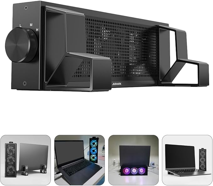 BESPORTBLE RGB Gaming Laptop Cooling Pad Speed Fans Ergonomic Heat Dissipation Stand Compatible with All Laptop Portable Notebook Cooler for Home and Office Use