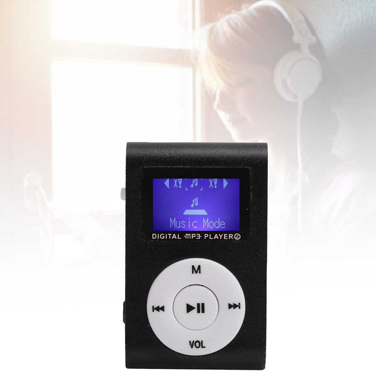 GOWENIC MP3, MP3 32GB MP3 Mini Music Player, Portable Music Player, BackClip LCD Screen Design, Memory Card Support