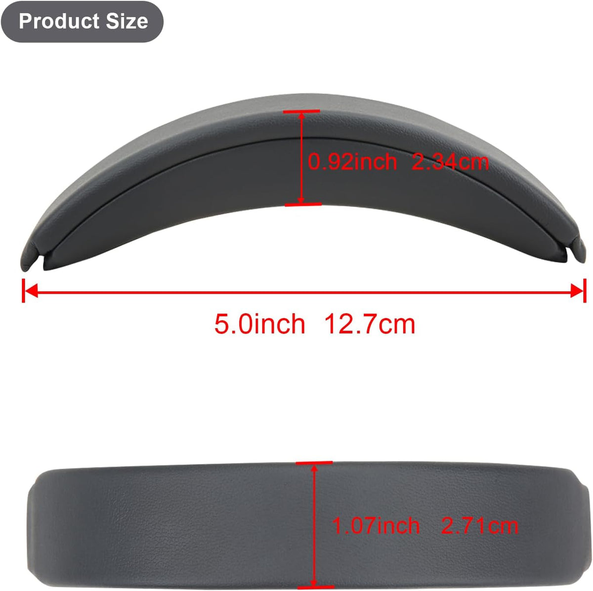 Protein Leather Headband Pad Compatible with Bose QC45 QC35 QC35 II Headphones (Dark Gray)