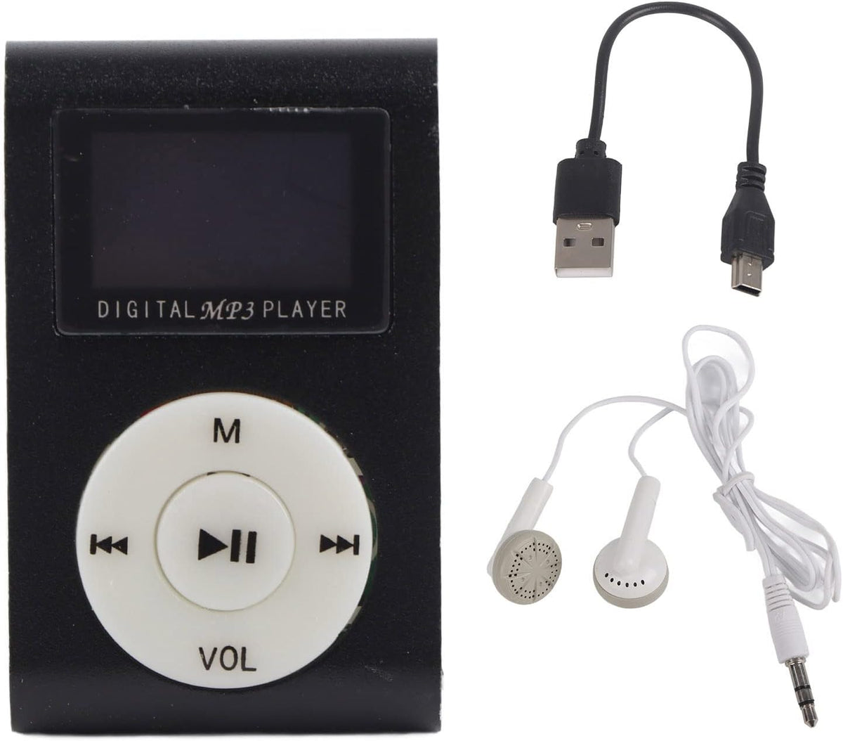 GOWENIC MP3, MP3 32GB MP3 Mini Music Player, Portable Music Player, BackClip LCD Screen Design, Memory Card Support