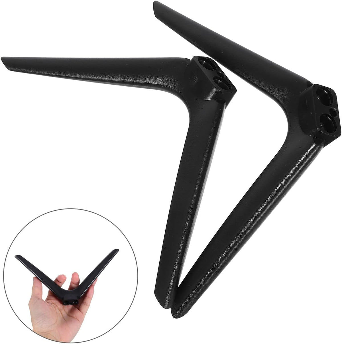 GLEAVI 15mm No-Drill Tv Mount Stand with Dual-Hole Plastic Base, Heavy Duty Television Support Holder for Living Room