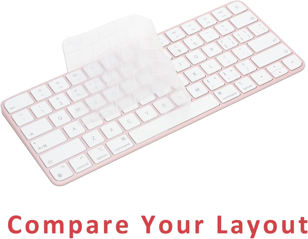 Keyboard Cover for New M4 iMac Magic Keyboard (Model A3203/A2450, w/o Touch ID, w/o Numeric Key) - Ultra Thin, Protective and Clear Keyboard Cover Protector Skin