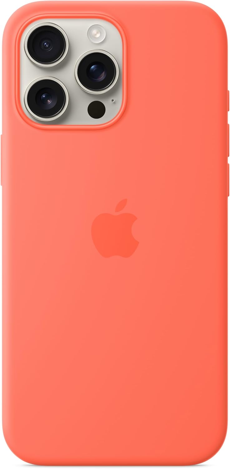 Apple iPhone 16 Pro Max Silicone Case with MagSafe and Camera Control: Lightweight Phone Case, Wireless Charging Compatible, Smooth Matte Finish; Tangerine