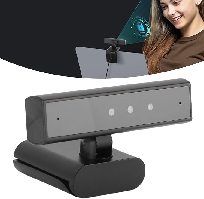Asixxsix HD Webcam 85 Degree Wide Angle View Facial Recognition Webcam Face Data Storage USB PC with Noise Canceling Microphone for Video Conferencing Online Learning