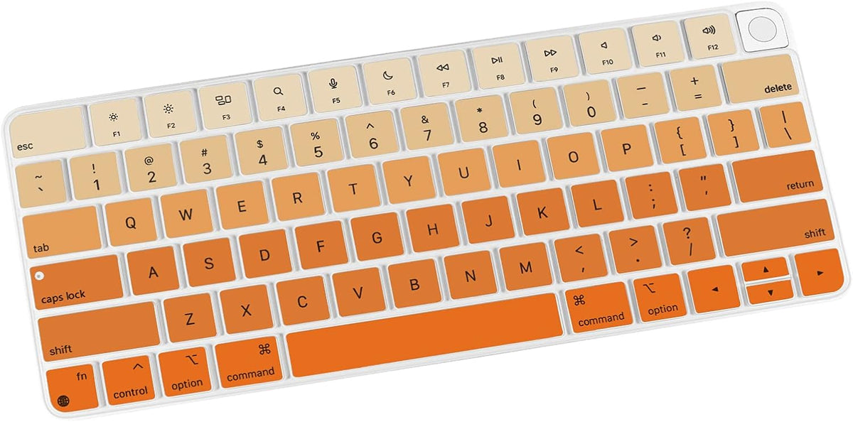 Allinside Silicone Keyboard Cover for iMac Magic Keyboard A2449/A2450, Protective Skin for iMac 24" Wireless Keyboard Released in 2021, US Layout, Ombre Orange