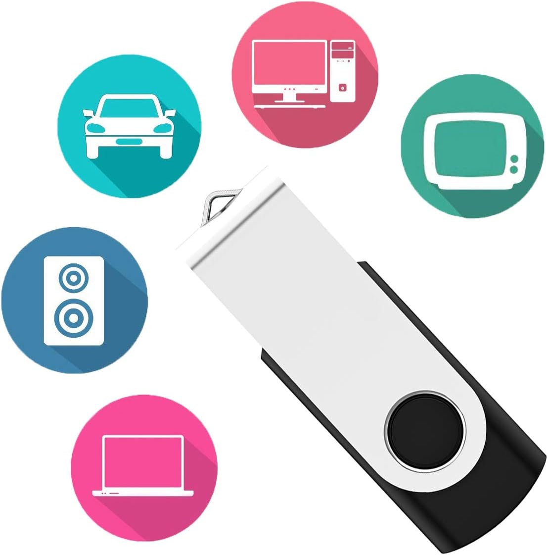 USB Flash Drive 4GB 100 Pack, Bulk USB 2.0 Flash Drives Thumb Drive Swivel Memory Stick Jump Drive Pen Drive,4 gig 100 Pieces