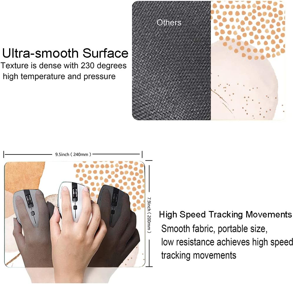 Mouse Pad, Modern Abstract Art Mouse Pad, Waterproof Mouse Mat Square Mousepad Non-Slip Rubber Base Mouse Pads for Office Laptop