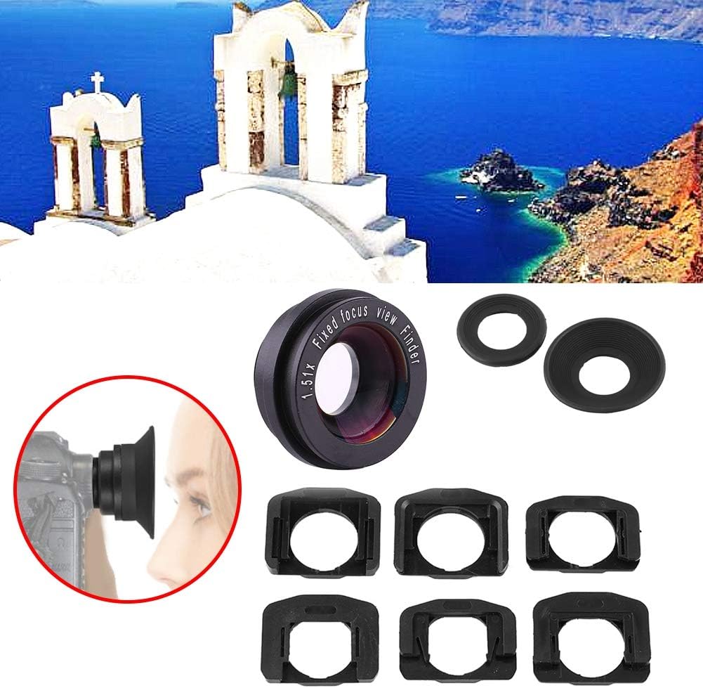 1.5X 6 EBTOOLS Fixed Focus Viewfinder, Eyepiece Magnifier Eyecup for DSLR Camera with Magnifier Mounting Bases Also