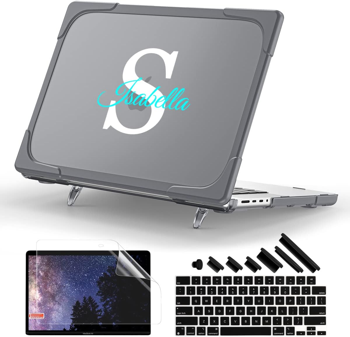 Batianda Customizable Case for New MacBook Pro 16 inch Case with M4 M3 M2 M1 Pro/Max Chip 2024 2023 2021 Release,Heavy Duty Shockproof Protective Hard Shell with Fold Kickstand & Keyboard Cover