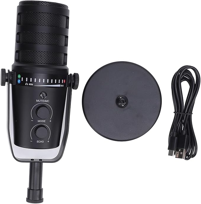 GOWENIC USB XLR Dynamic Microphone for Podcast Recording PC Computer Gaming Streaming Mic with Desktop Stand Vocal Mic for Recording Studio Content Creation Online Chat