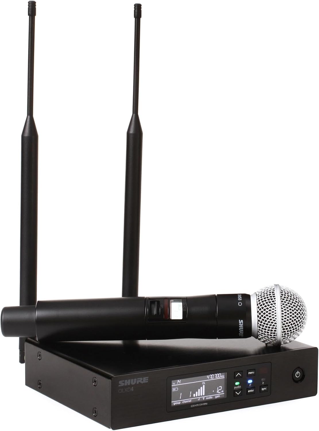 Shure QLX-D Digital Wireless System – QLXD24/SM58 Handheld Mic & QLXD4 Receiver, G50 Band 470-534MHz, Pro Audio Quality, Reliable Performance