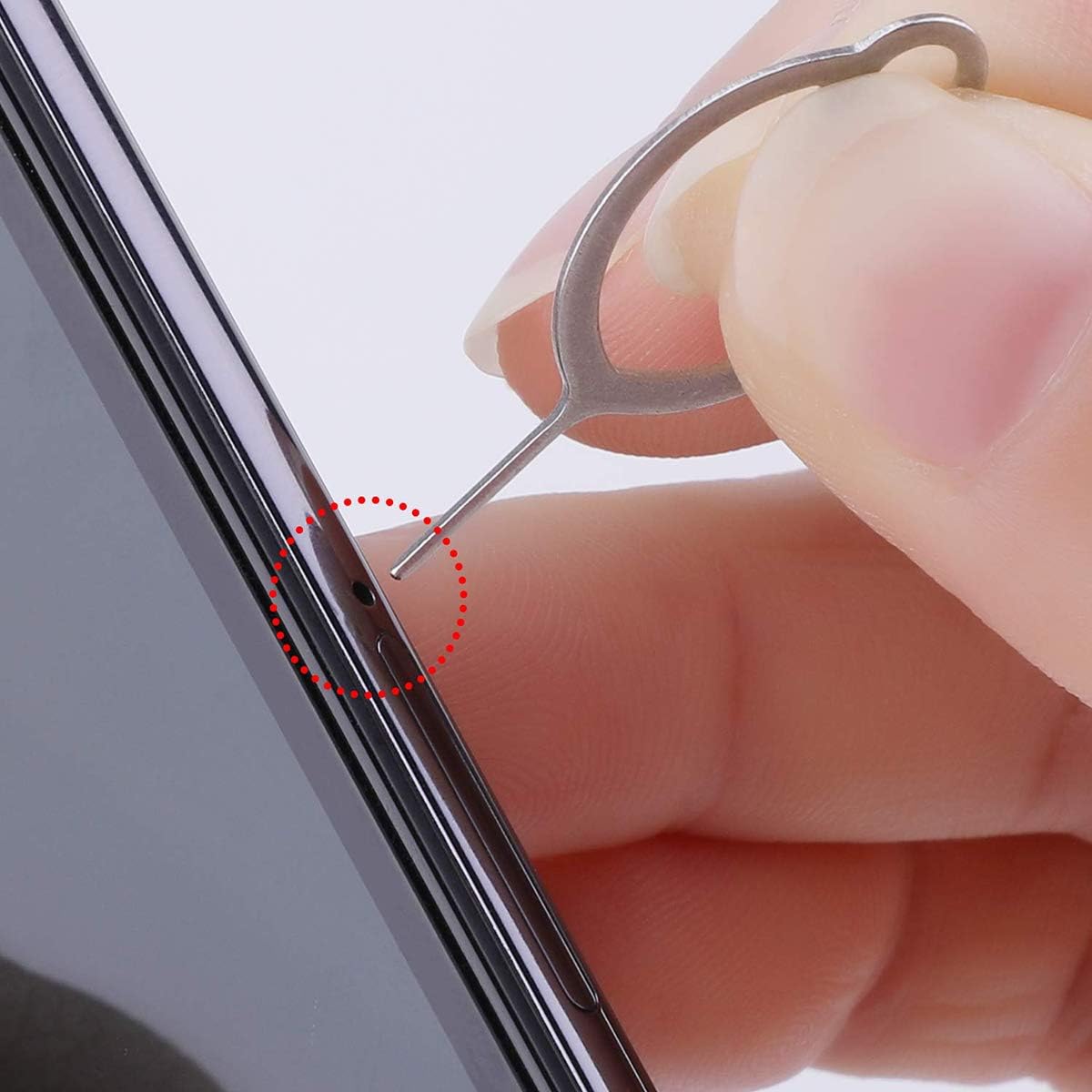 7Pcs SIM Card Removal Openning Tool Tray Eject Pins Needle Opener Ejector Compatible with All iPhone Apple iPad HTC Samsung Galaxy Cell Phone Smartphone Watchchain Link Remover (7Styles)