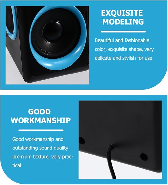 Mini USB 2.0 Computer Speakers for Desktop Laptop Pc Compact Loudspeaker Box with Dc5v Power Portable Home Office Mini Sound System