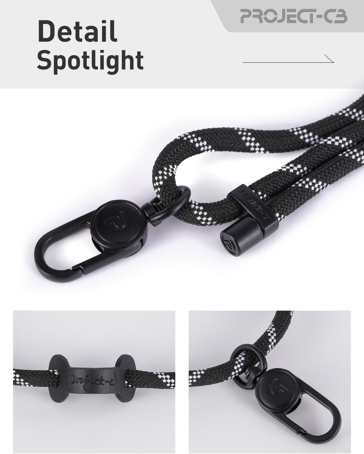 project-cb Cell Phone Lanyard 1,Phone Tether Tab 2,Crossbody Strap,Lanyards for Around the Neck,Adjustable Strap 80-160cm (Blackshadow-B)