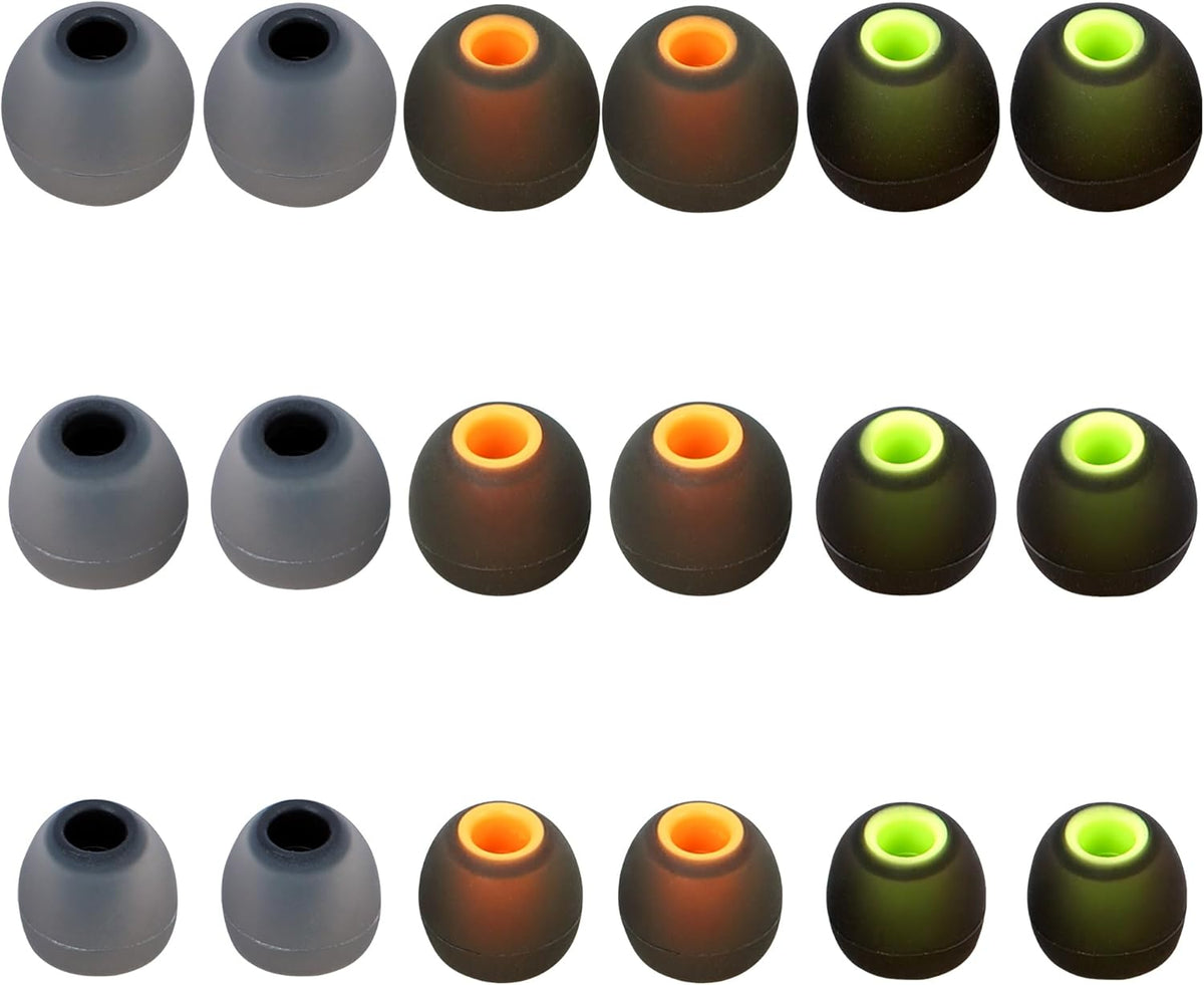 Replacement Earbud Tips Ear Bud Covers Silicone Eartips Fit Most in-Ear Earbuds(Inner Hole 3.8mm -5.1mm) Headphone Earbud Rubber Tips 9 Pairs S M L