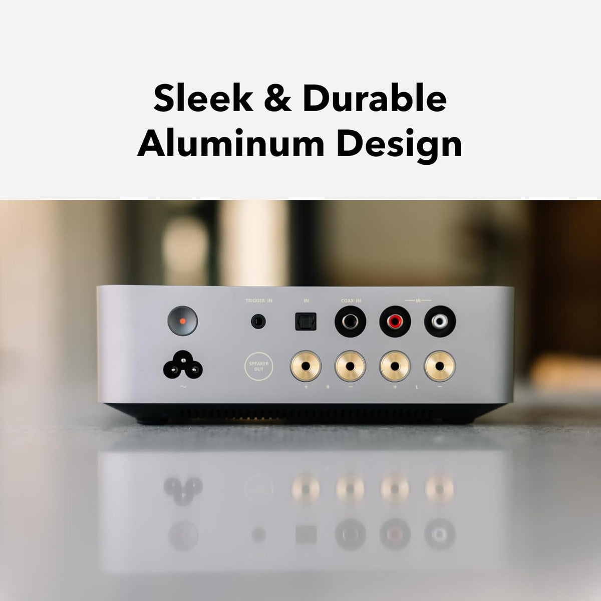 WiiM Vibelink Amp | 100W Power Amplifier with Premium ESS 9039Q2M DAC and TI TPA3255 | Compatible with WiiM Mini, Pro, Pro Plus, and Ultra | RCA, Coax, and Optical Inputs | Space Gray