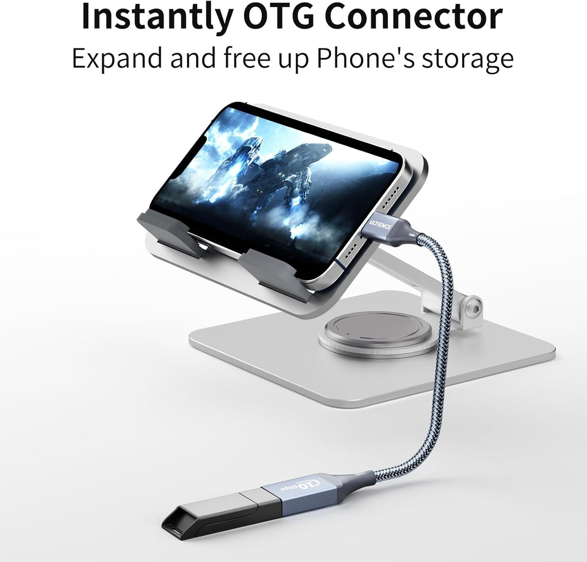USB C to USB Adapter 2 Pack: USB Female to USB C Male OTG Cable - 10Gbps SuperSpeed Data Transfer for MacBook Pro/iPad Air, iPhone 16 15 Pro Max (0.59ft, Grey)