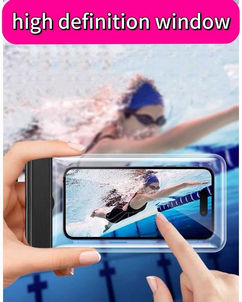 1PCS Waterproof Phone Case - Universal Fit for iPhone 14/13/12 & Android Phones - Submersible Up to 100ft for Kayaking, Fishing, Rain,etc.(Black/White/Pink) (Black)