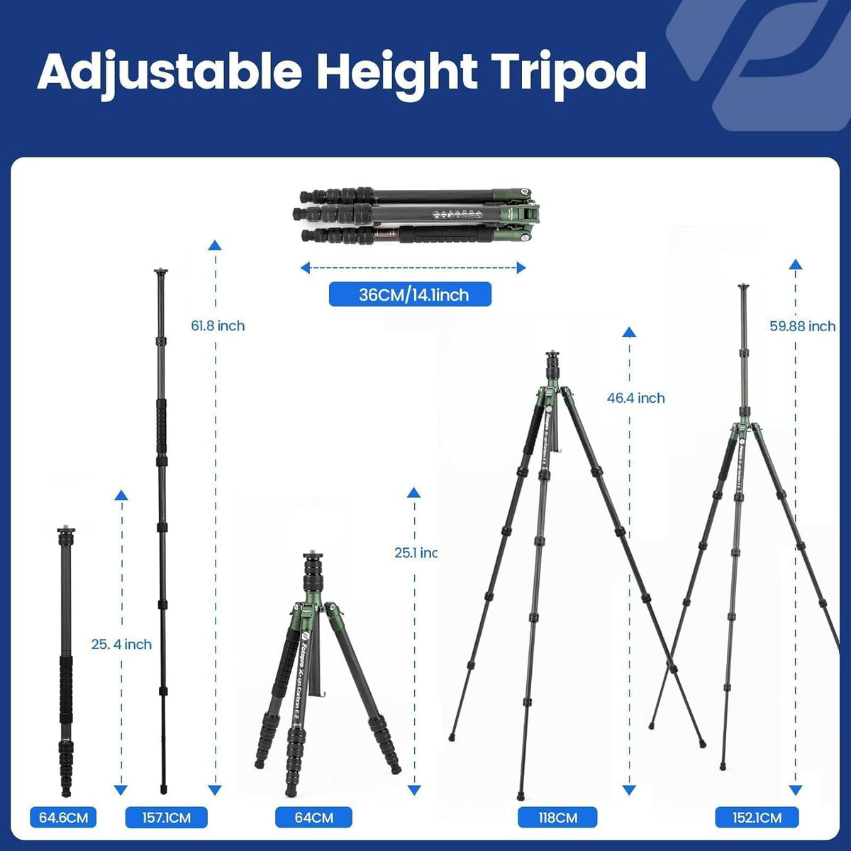 Fotopro Mini Tripod Desktop Aluminum Alloy 20 Inch with 360 Ball Head 1/4 inches Quick Release Plate Portable Tabletop Mini Tripod for Camera DSLR Video Camcorder Photography with Bag Load up to 11lbs