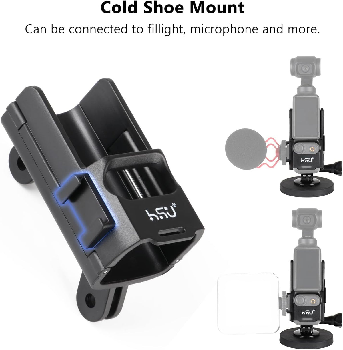 HSU 4/3, 3 Magnetic Expansion Adapter Mount Compatible with DJI Osmo Pocket Magnet Extended Mounting Bracket Frame