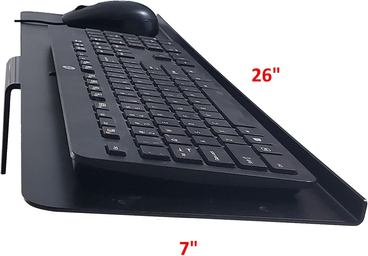 SDS iMount 1.0 Wall Mount Utility Stand – Versatile 7"x26" Tray for Keyboard, Laptop, Tablet, Gaming Consoles, Cable & Stereo Equipment – Space-Saving Workstation Solution (Large)