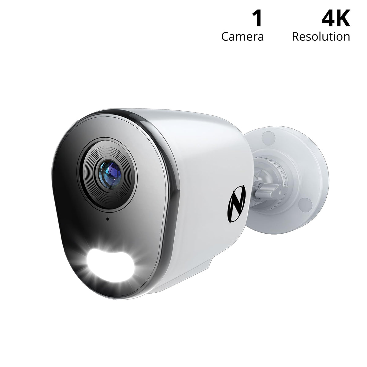 Night Owl Add On Wired IP 4K HD Indoor/Outdoor Deterrence Bullet Camera with 2-Way Audio (1-Pack) (Bullet - 1 Pack)