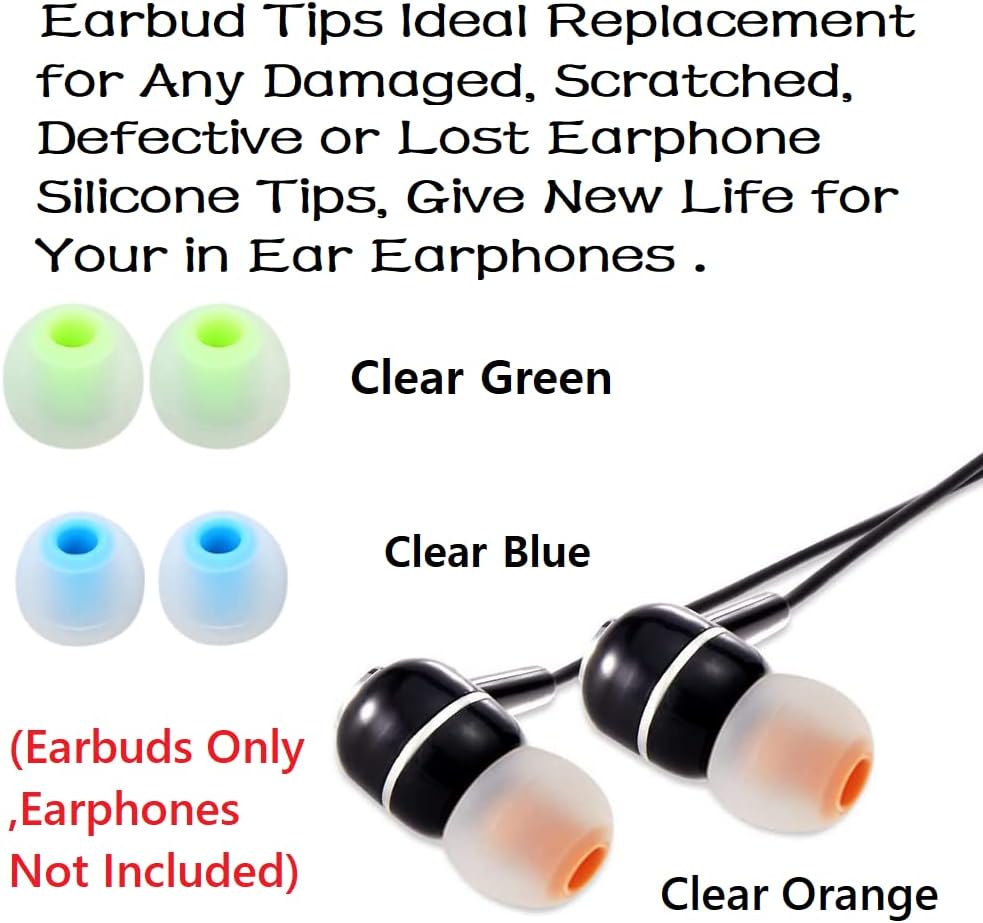 Earbud Tips Earbud Replacement Pieces Silicone Soft and Comfortable Compatible with Senso, Tozo, Sony & Other Inner Hole 3.8mm -5.1mm Earbud in-Ear Headphones 9 Pairs S/M/L