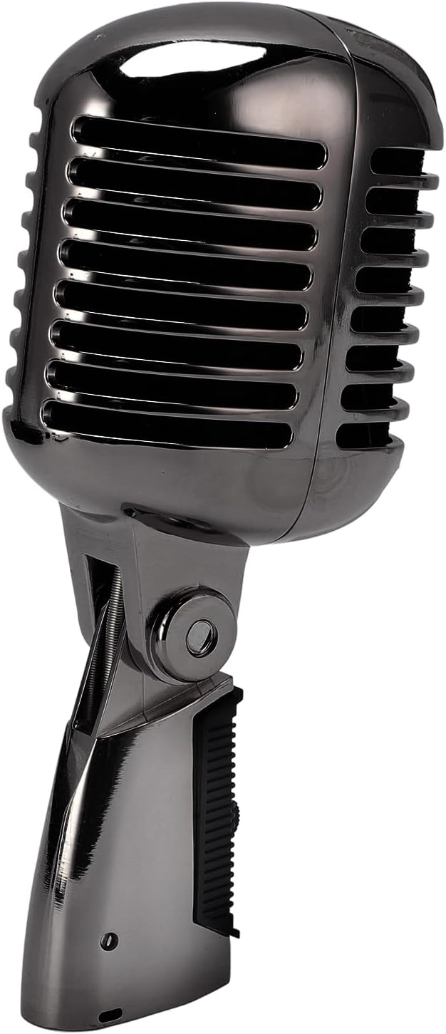 Dpofirs Dynamic Microphone with Rugged Design and Cardioid Pickup - Studio Quality Sound for Live Performances and Singing Plug and Play Shockproof Structure (Gunmetal Grey)