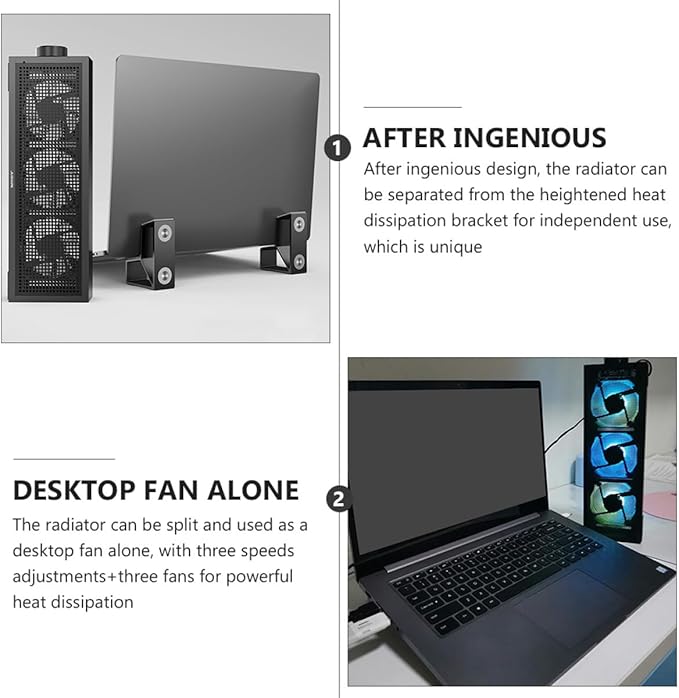 BESPORTBLE RGB Gaming Laptop Cooling Pad Speed Fans Ergonomic Heat Dissipation Stand Compatible with All Laptop Portable Notebook Cooler for Home and Office Use