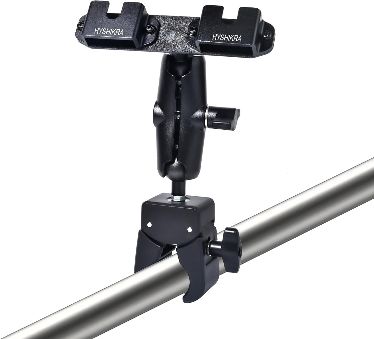 HYSHIKRA Radio Bracket, Microphone Mount Clamp Kit, Ball Head Design, Magic Arm with Clamp and Non-Slip Threads