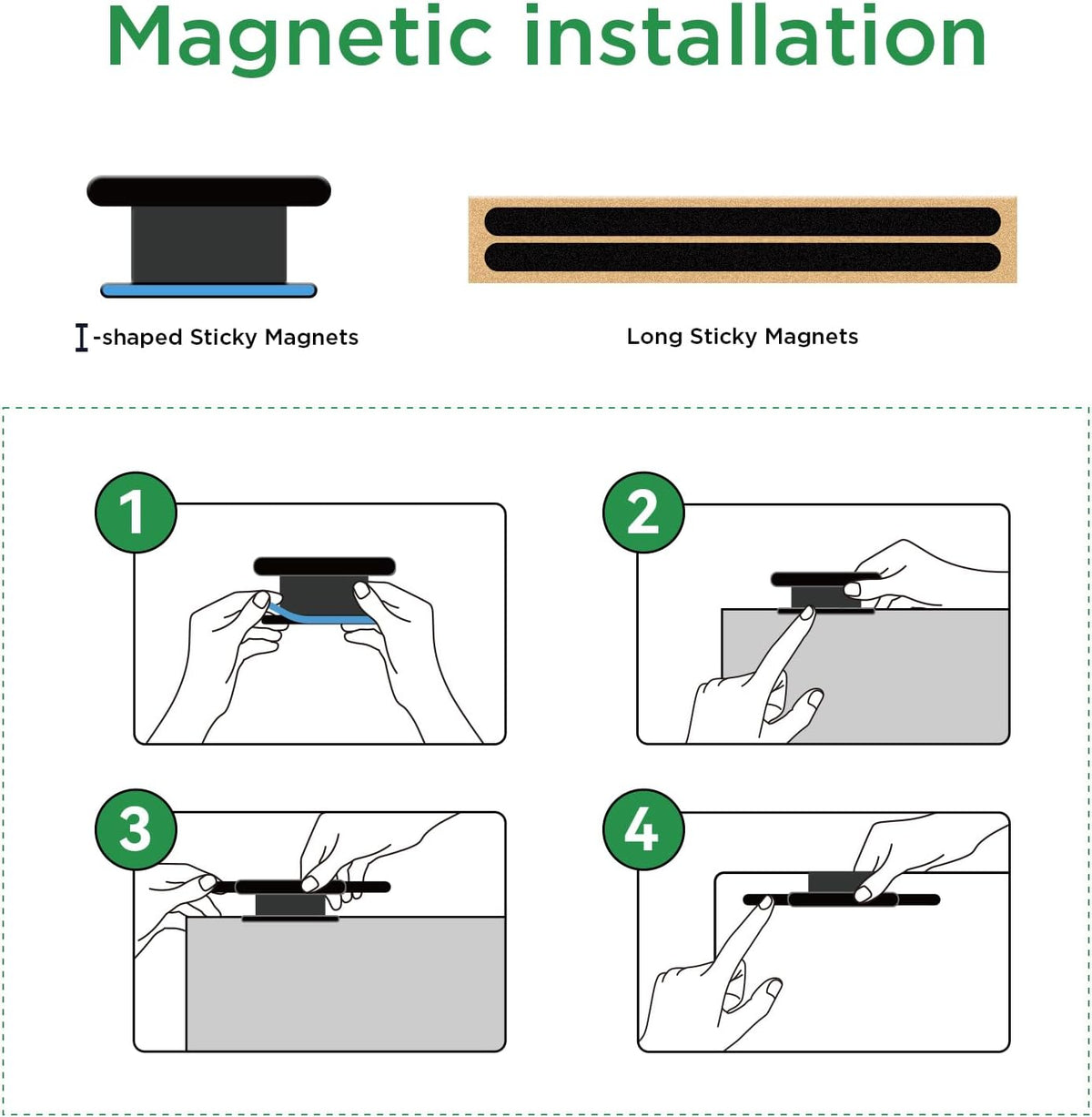 Computer Screen Privacy Magnetic Accessories Kit for Monitor Anti-Glare & Privacy Filters, Magnetic Mounting, Fit for All Desktop Monitors (Curved/Flat, Wide/Narrow, Bordered/Bezelless)