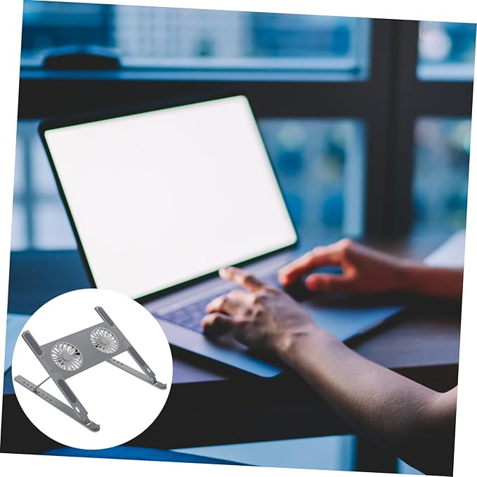 jojofuny Laptop Cooling Stand Anodized Aluminum Alloy Laptop Cooler Gear Height Adjustment Ergonomic Design for Gaming Work Low Noise and Efficient Heat Dissipation
