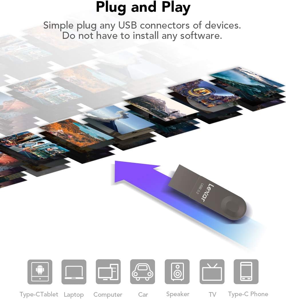 Lexar E32C 64GB Type-C USB Flash Drive, USB-A&USB-C 3.2 Gen 1 Dual Drive OTG 100MB/s Read, Thumb Drive Swivel Design Jump Drive for USB 3.0/2.0, Memory Stick for Android Smartphone, Laptop, PC