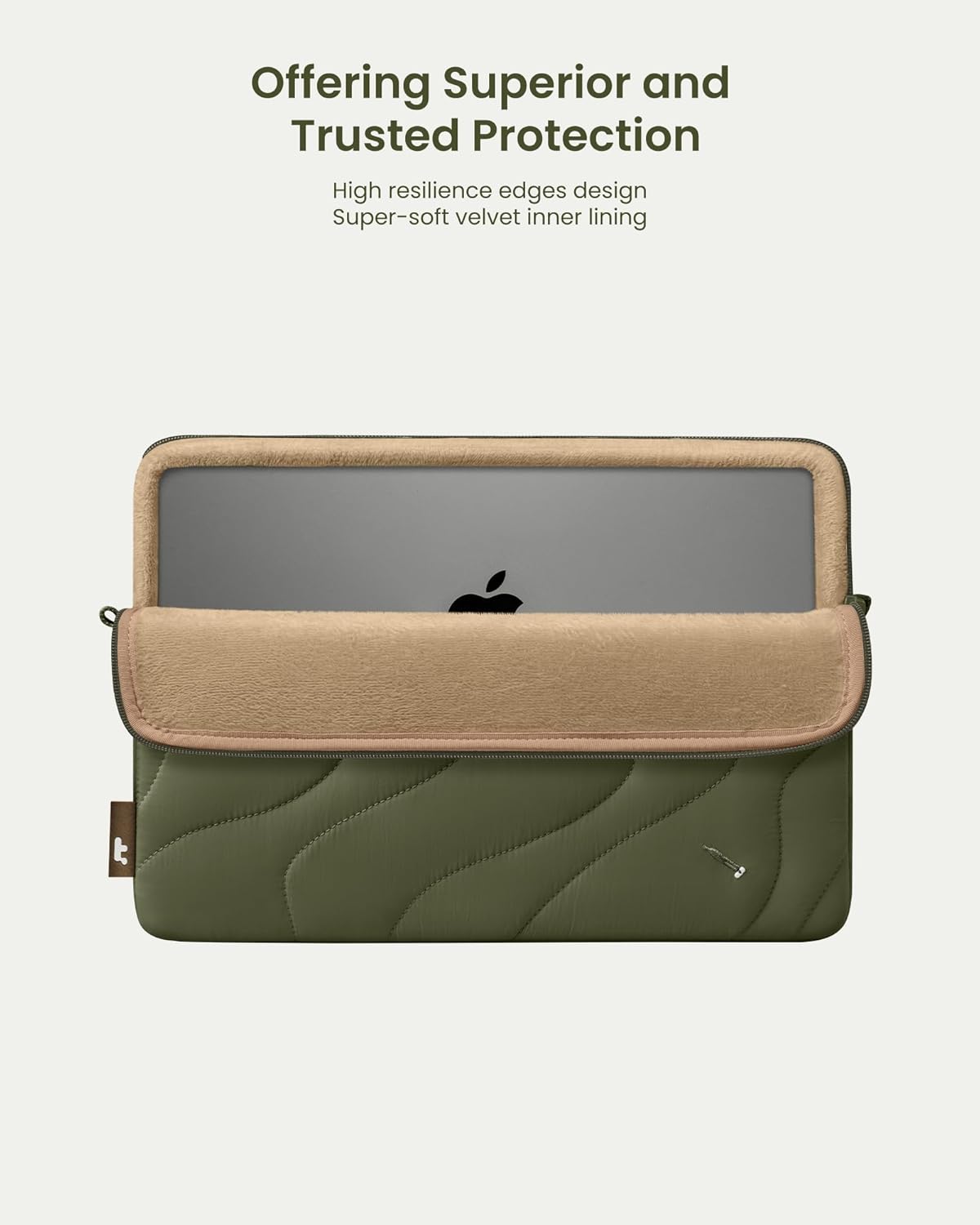 tomtoc 360 Protective Puffy Laptop Sleeve for 15-inch MacBook Air M4/A3241 2025, M3/A3114 2024, M2/A2941 2023, 15-inch Surface Laptop 7th(Copilot+ PC)/6/5/4/3, Quilted Puffer Soft Computer Case Bag