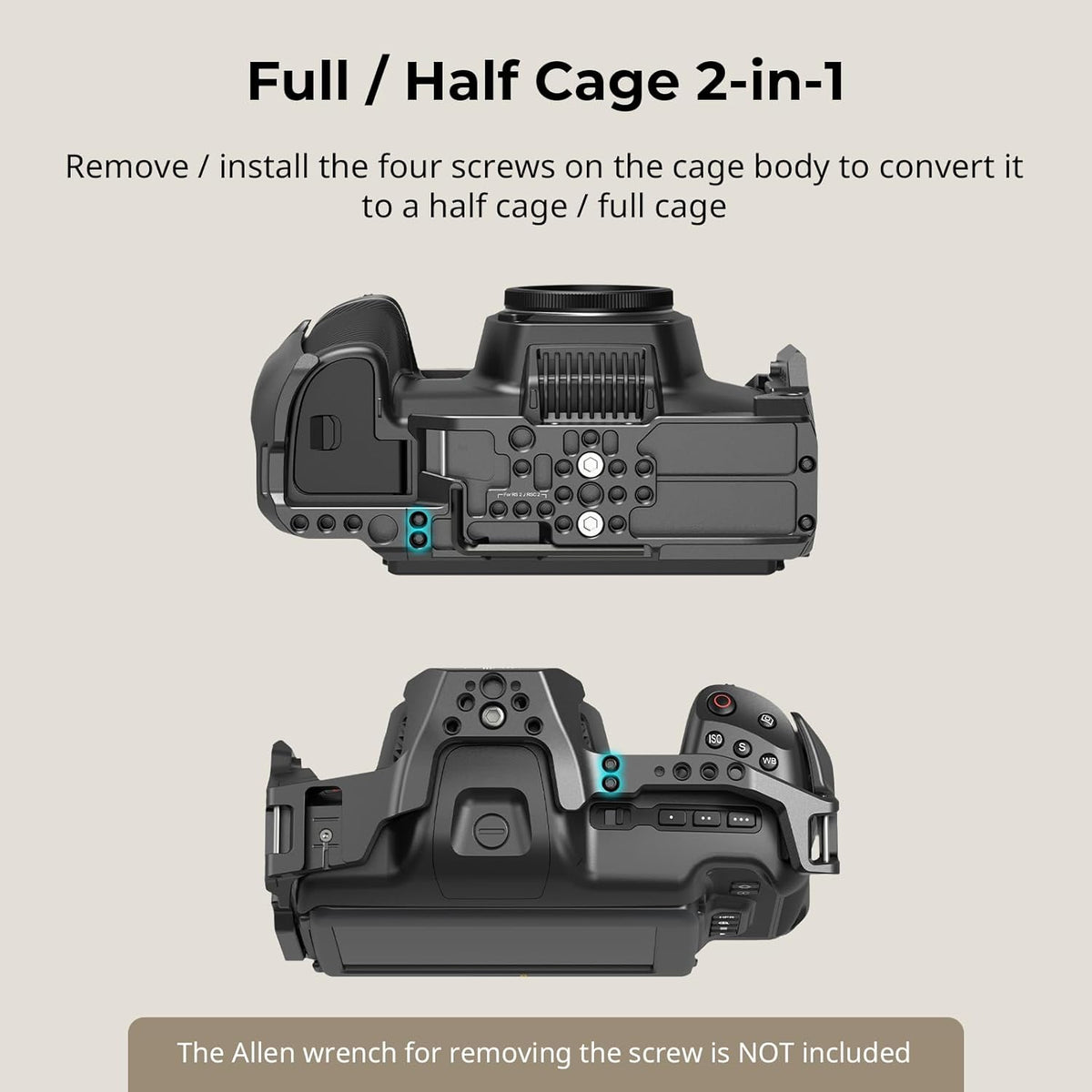 SmallRig Cage for Blackmagic Design Cinema 6K, Only for BMCC 6K, Full/Half Cage Included Lens Mount Converter Support, Anti-Deflection, Anti-Scratch, Full Access Design - 4785