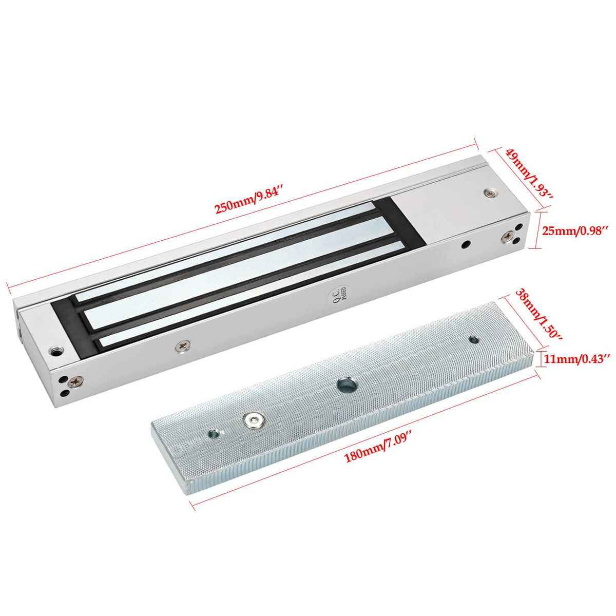 Electromagnetic Lock with Z and L Bracket 280KG 600LBS Holding Force Electric Magnetic Door Lock 12V Fail Safe NC Mode for Access Control System