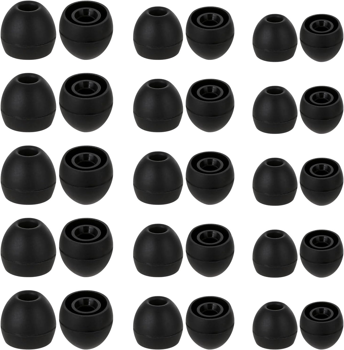 Hariendny 15 Pairs Silicone Ear Bud Replacement Pieces Earbuds Ear Tips Replacement Ear Bud Covers S/M/L Sizes Ear Gels