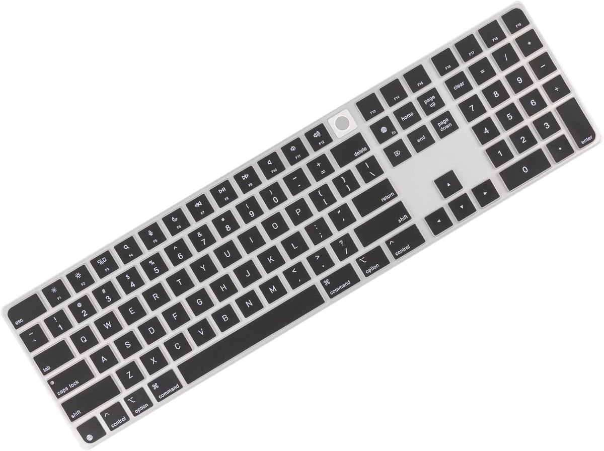 Allinside Black Keyboard Cover for 2024 Mac Magic Keyboard with Touch ID and Numeric Keypad A3119 US Layout