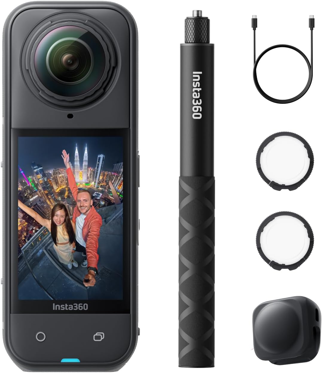 Insta360 X5 Lens Guards Bundle - Waterproof 8K 360° Action Camera, Leading Low Light, Invisible Selfie Stick Effect, Rugged & Replaceable Lens, 3-Hour Battery, Clear Audio, Stabilization