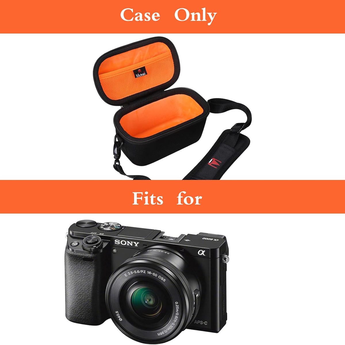 a6000/a6400/a6600/a6100/a5100 Mchoi Hard EVA Travel Case for Sony Alpha Mirrorless Digital Camera, Case Only, New