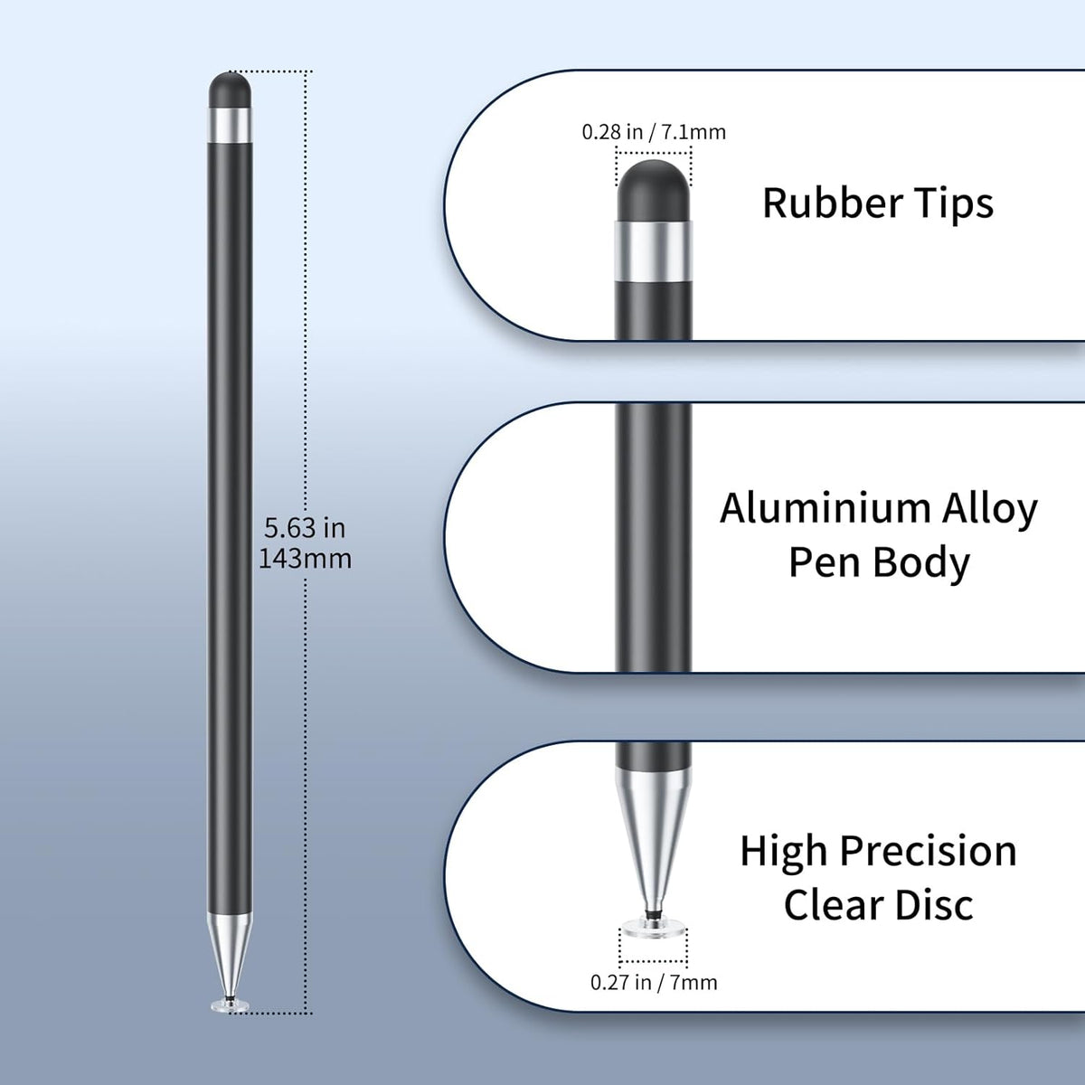 GCHMDE 6 2-in-1 Stylus Pen for Touchscreen, PCS Stylus High Precision and Sensitivity, Suitable