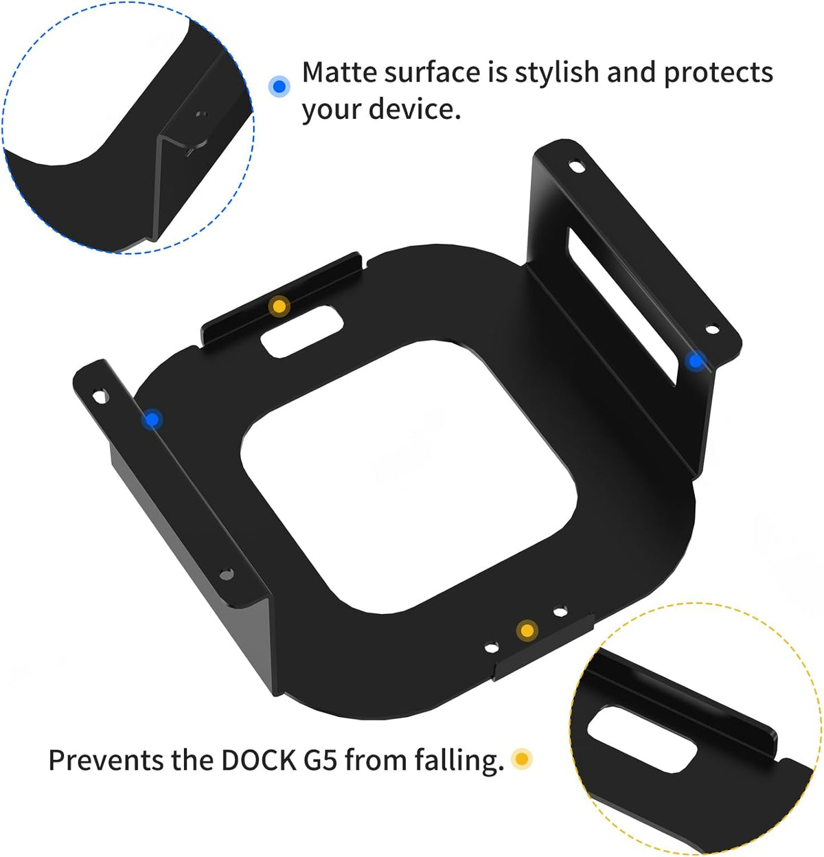 Under Desk Mount Holder for HP USB-C Dock G5,Under-Desk Iron Storage Rack Specifically Designed for HP USB-C Thunderbolt Dock G5,Easy Install with All Hardware Included(Black Holder Only)