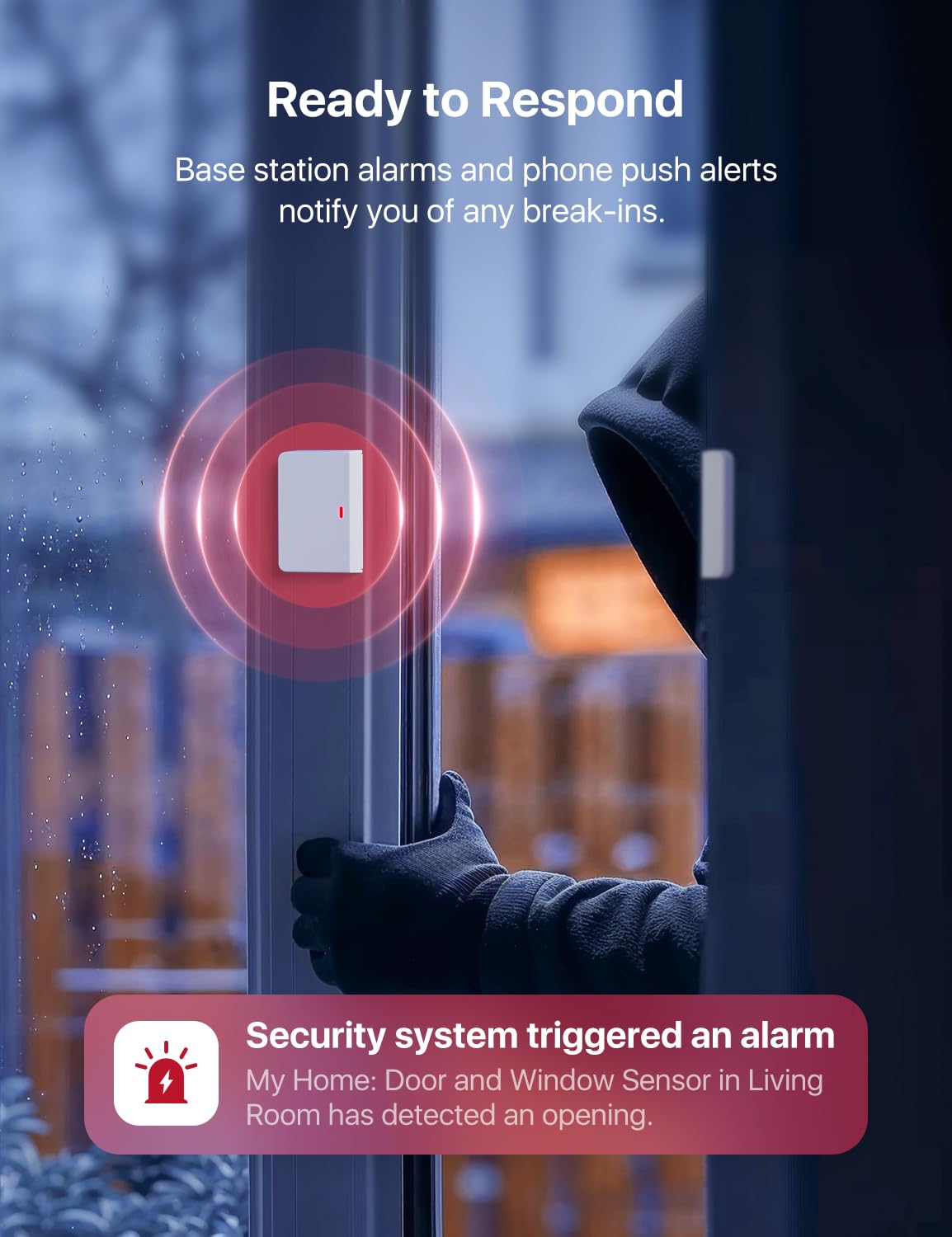 X-Sense Smart Door Sensor, Security Kit AS05/AS08 Accessory with Replaceable Battery, Compatible with Alexa, for Various Doors and Windows for Homes