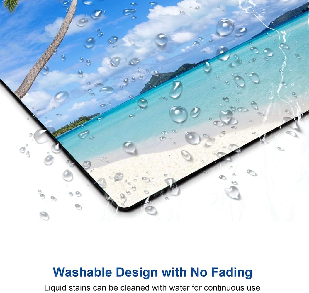 Mouse Pad, Beach Design Mouse Pad, Washable Square Cloth Mousepad for Office Laptop, Non-Slip Rubber Computer Mouse Pads for Wireless Mouse, Cute Mouse Pads for Desk