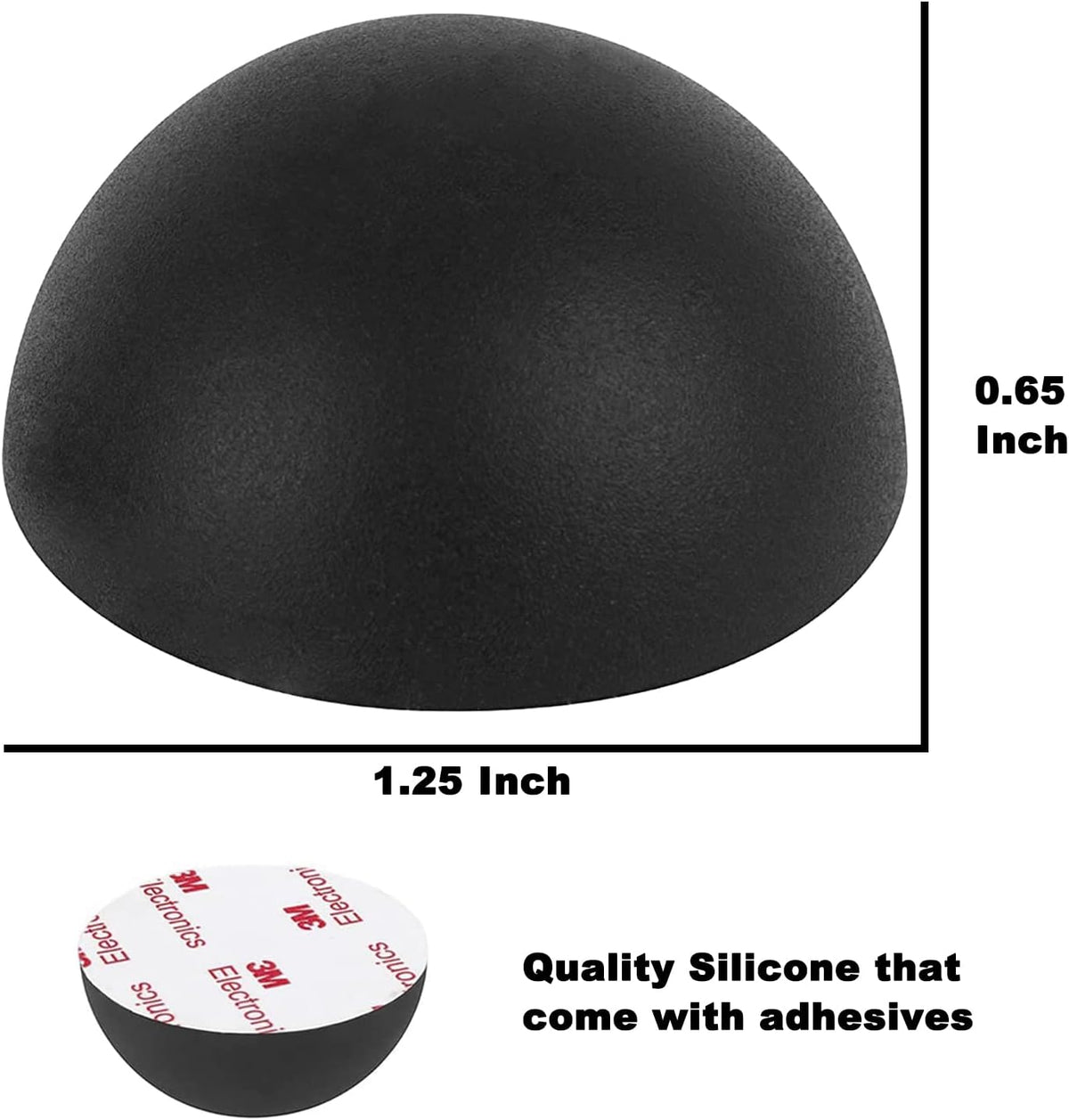 1.25" Silicone Hemisphere Bumpers Isolation Feet Rubber Non-Skid Speaker Pads with Adhesive Record Player Isolation Pads for Small Speaker Spikes,Turntable,Amplifiers, Subwoofer,Monitors,Decks 8 pcs