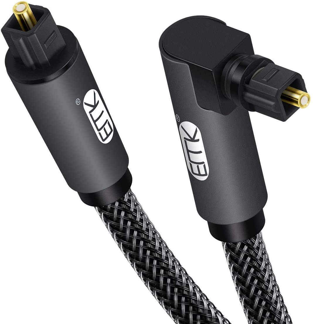 90 360 PS4, (3.3ft/1m) EMK Degree Toslink Optical Cable Degree Free-Rotating Plug Fiber Optic Cable S/PDIF Toslink Male