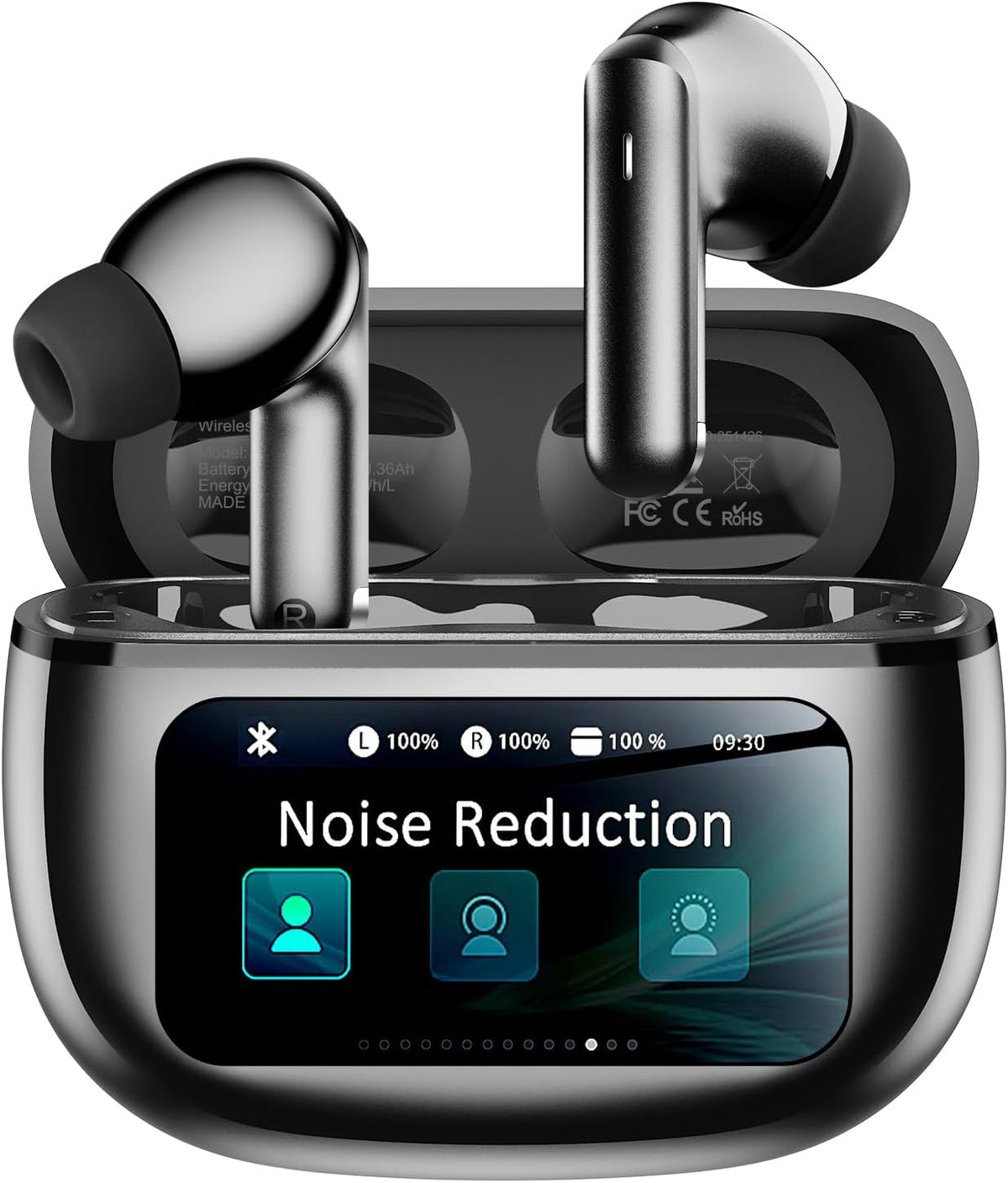 Wireless Earbuds, Ear Buds Active Noise Cancelling with Charging Case, 6.0 Bluetooth Earbuds with AI Clear Calls, 40H Playtime for Sports & Working, Stereo Sound Headphones for iPhone/Android/iPad